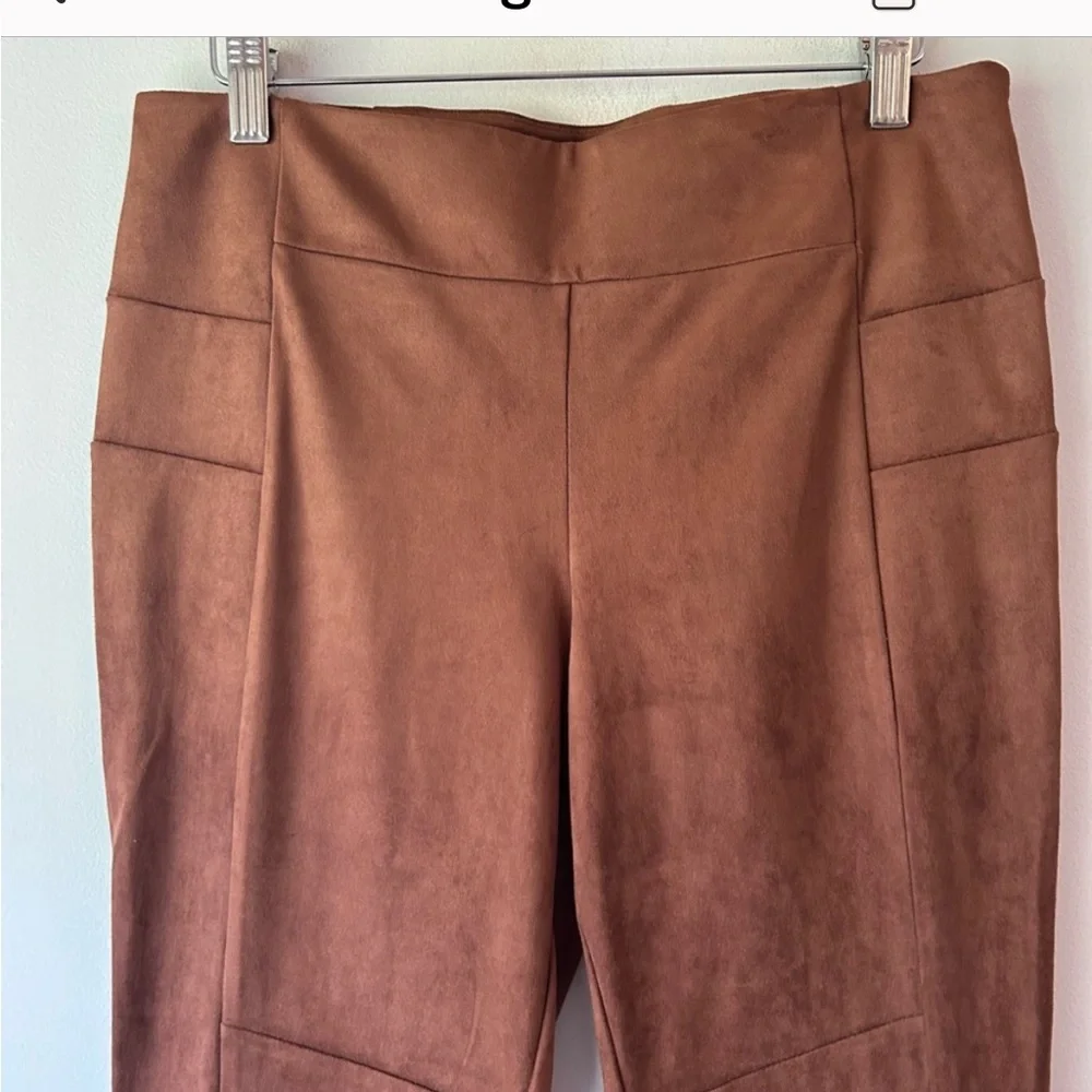 NWOT Sundance faux suede brown lux leggings - Picture 4 of 9